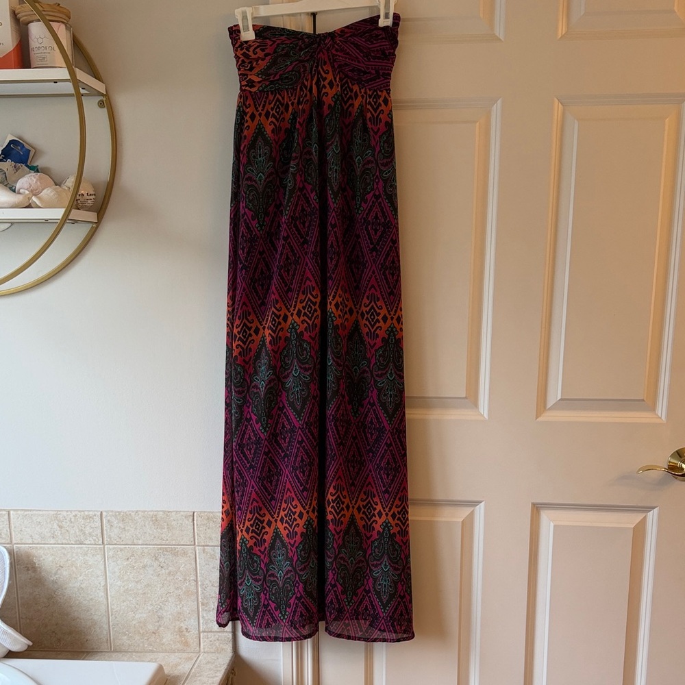 Women’s Strapless vs halter maxi dress - Multicolor